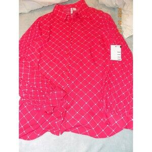New Elle Women's Heart button up blouse medium